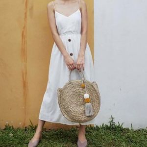 Zara Tie Back Linen Midi Dress White M